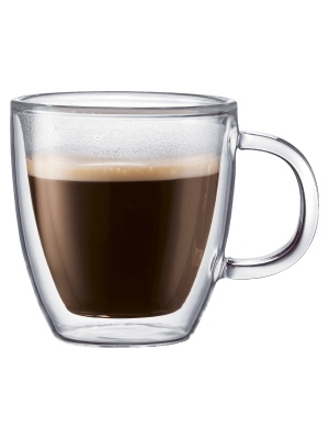 Bodum Bistro 2pk 10oz Double Wall Glass Mugs