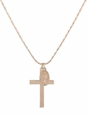 Eutychus Saint Cross Necklace - Gold