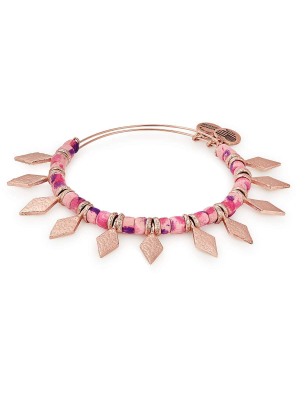 Coral Spearhead Beaded Bangle