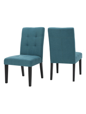 Set Of 2 Bronson Dining Chair Teal - Christopher Knight Home