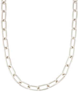 Large Silver Rectangular Chain Collar