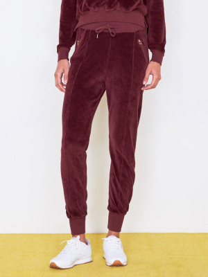 Sundry Velour Zip Pocket Pintuck Jogger Pant Cacao