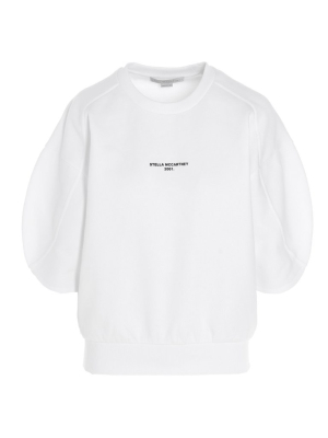 Stella Mccartney Logo Print Puff-sleeve T-shirt