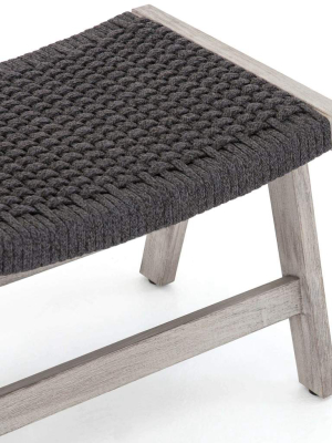 Delano Outdoor Ottoman, Dark Grey