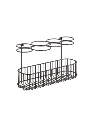 Mdesign Metal Wall & Cabinet Mount Hair Styling Tool Storage Basket