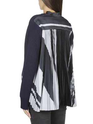 Sacai Pleated Panelled Cardigan