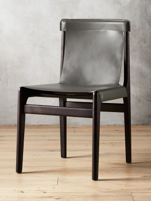 Burano Charcoal Grey Leather Sling Chair