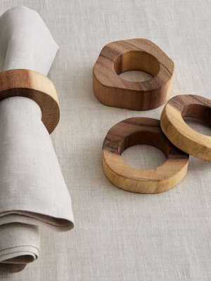 Wood Slice Napkin Rings (set Of 4)