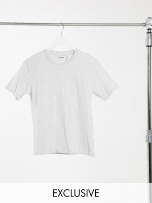 Weekday Alanis Relaxed Fit Crew Neck T-shirt In Gray Melange