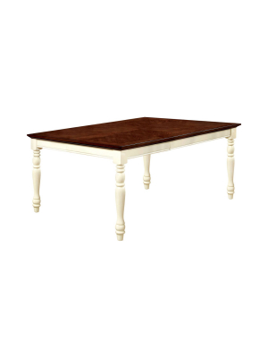 Lanceton Cottage Style Dining Table White/dark Oak - Iohomes