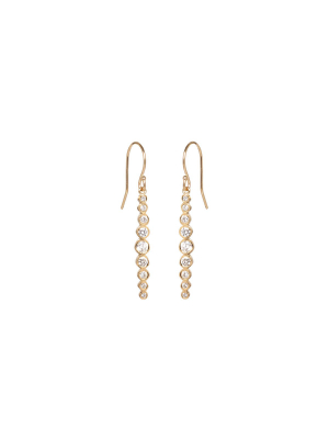 14k Graduated Diamond Drop Earrings