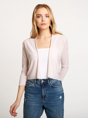 Easy Crop Cardigan In Toeshoe Pink