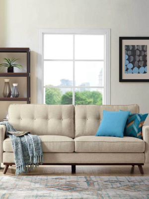 Pearl Upholstered Fabric Sofa Beige