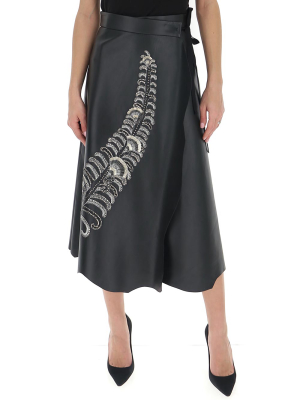 Prada Embellished Wrap Midi Skirt