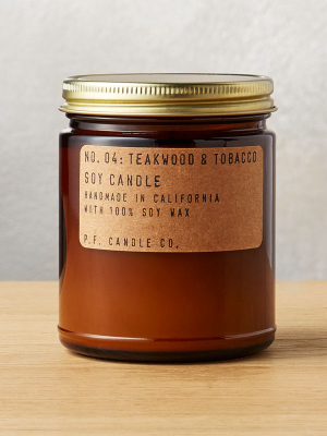 P.f. Candle Co. Teakwood And Tobacco Soy Candle 7.2 Oz