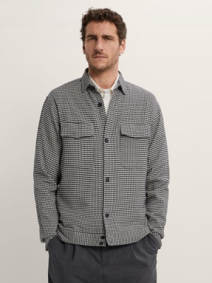 Houndstooth Textured Overshirt