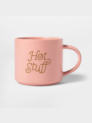 16oz Stoneware Hot Stuff Stacking Mug Pink - Threshold™