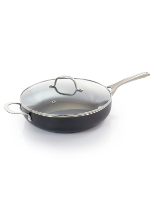 Oster Palladium 4.8 Quart Aluminum Saute Pan With Glass Lid