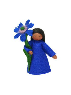 Cornflower Fairy Holding Flower · Brown