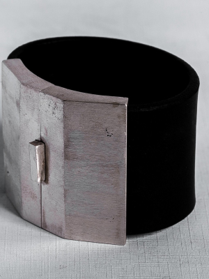 Box Lock Bracelet (facet, Wide, Blk+ma)