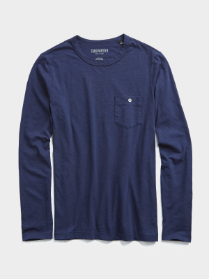 Made In L.a. Slub Jersey Long Sleeve T-shirt In Navy