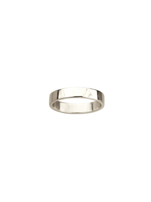 Flat Wedding Band, 4mm