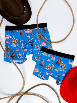 The Buckaroos | Cowboy American Flag Boys Boxer Brief