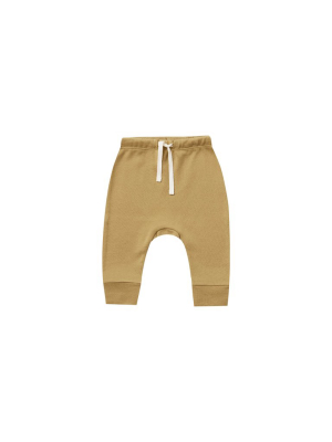 Quincy Mae Drawstring Pant In Gold