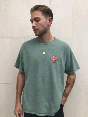 Uo Brain Print Sage Tee