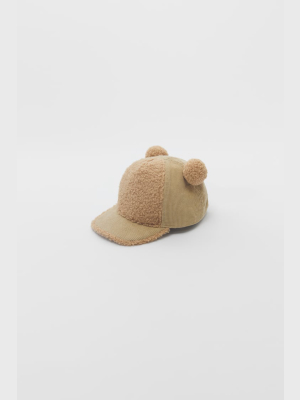 Corduroy Pompom Hat