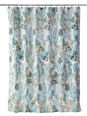 Sprouted Palm Shower Curtain Green - Skl Home