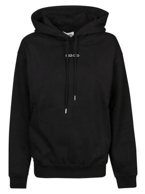 Kenzo Logo Embroidered Drawstring Hoodie