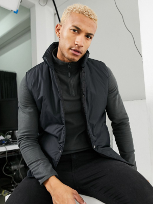 Asos Design Puffer Vest In Black