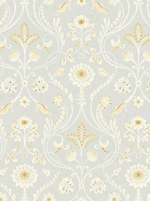 Island Grey Damask Wallpaper From The Seaside Living Collection By Brewster Home Fashions