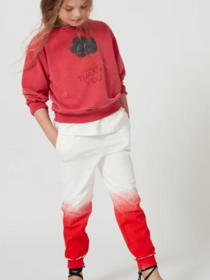 Red Bicolor Pants