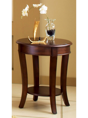 Troy Oval End Table Brown Cherry - Steve Silver