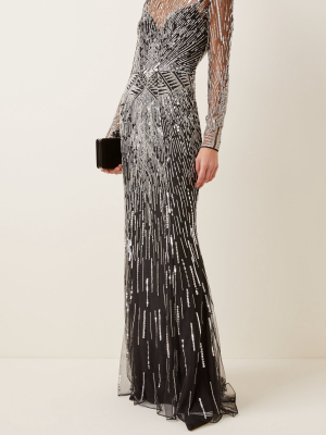 Starlight Sequined Chiffon Gown