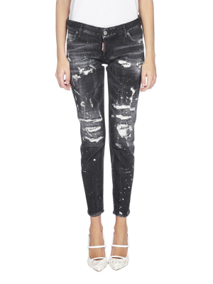 Dsquared2 Distressed Skinny Leg Jeans