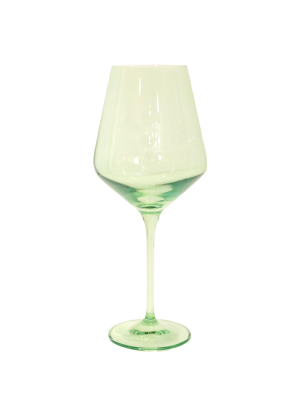 Colored Wine Stemware In Mint Green - Set Of 6