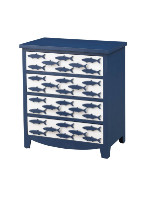 Huntington Coastal 4 Drawer Chest Blue - Treasure Trove Accents