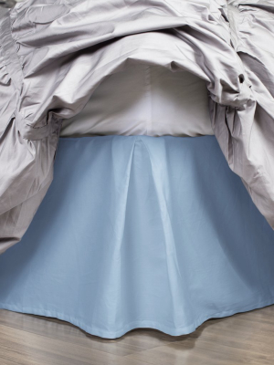 The French Blue Pleated Bed Skirt
