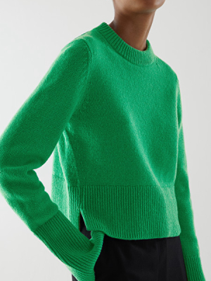 Recycled Cashmere-wool Mix Cropped Jumper