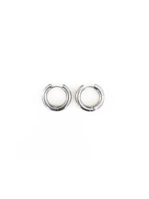 Sanctuary Project Thick Hoop Statement Earrings Silver