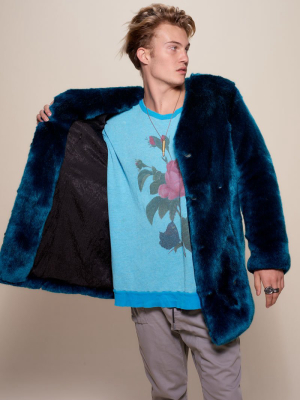 Royal Wolf Luxe V-neck Faux Fur Coat | Men's