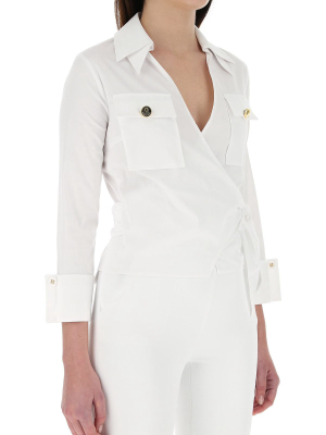 Elisabetta Franchi Cropped Wrap Shirt