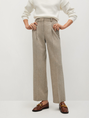 Flecked Pleat Trousers