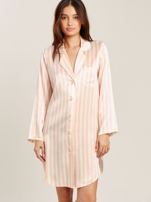 Jillian Night Shirt In Petal Stripe