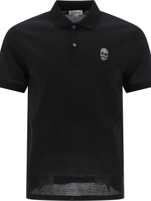 Alexander Mcqueen Skull Embellished Polo Shirt