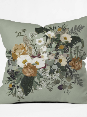 Iveta Abolina Paloma Midday Square Throw Pillow Green - Deny Designs