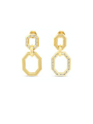 Essential Baguette Inlay Link Earrings